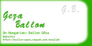 geza ballon business card
